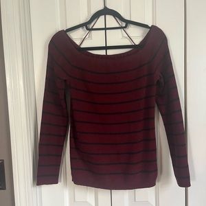 Striped American Eagle Off Shoulder Sweater